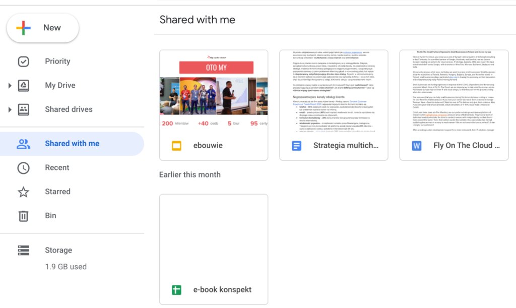 google drive remove from quick access